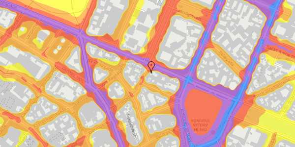 Trafikstøjkort på Grønnegade 38, 1107 København K