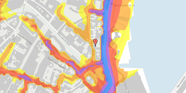 Trafikstøjkort på Skolegade 25, 1. , 8000 Aarhus C