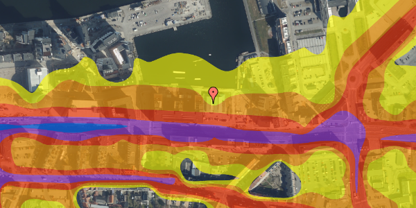 Trafikstøjkort på Østre Havnepark 23, st. th, 9000 Aalborg