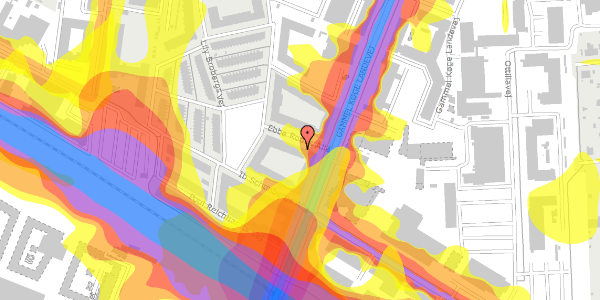 Trafikstøjkort på Ebbe Rodes Allé 6, 2. th, 2500 Valby