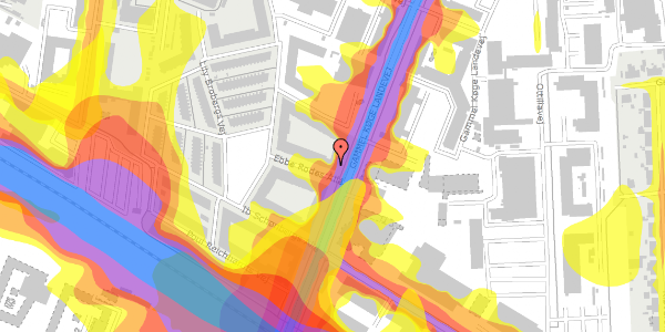 Trafikstøjkort på Ebbe Rodes Allé 7, 4. th, 2500 Valby