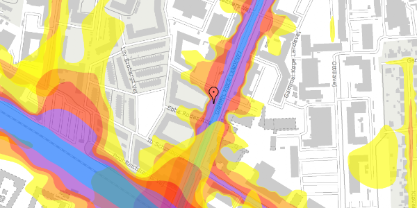 Trafikstøjkort på Gammel Køge Landevej 30, st. th, 2500 Valby