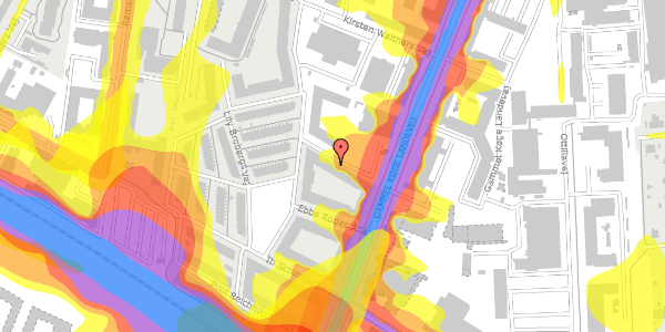 Trafikstøjkort på Karin Nellemoses Vej 4, 1. th, 2500 Valby