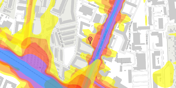 Trafikstøjkort på Karin Nellemoses Vej 6, 1. th, 2500 Valby