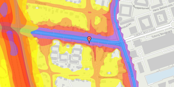 Trafikstøjkort på Svanemøllevej 61C, st. , 2900 Hellerup