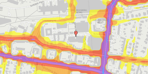 Trafikstøjkort på Sylows Alle 17, 2000 Frederiksberg