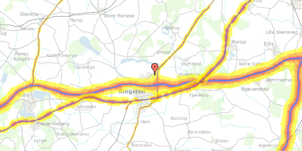 Trafikstøjkort på Roskildevej 266, 4100 Ringsted