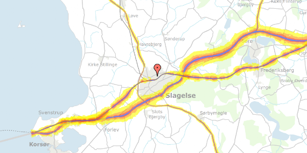 Trafikstøjkort på Æblegården 29, 4200 Slagelse