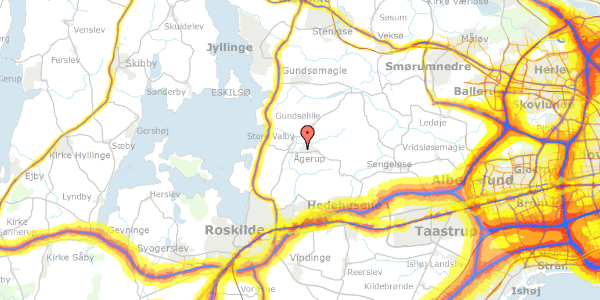 Trafikstøjkort på Bakkeengen 12, 4000 Roskilde