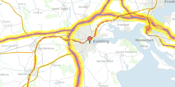 Trafikstøjkort på Kolding Åpark 24, 8. 801, 6000 Kolding