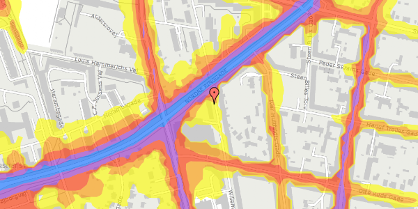 Trafikstøjkort på Willemoesgade 25, 4. th, 8200 Aarhus N