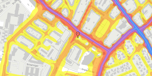 Trafikstøjkort på Tingvej 43, 2300 København S