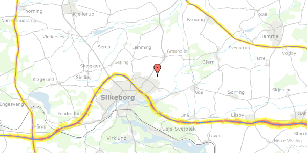 Trafikstøjkort på Salvievej 20, 8600 Silkeborg