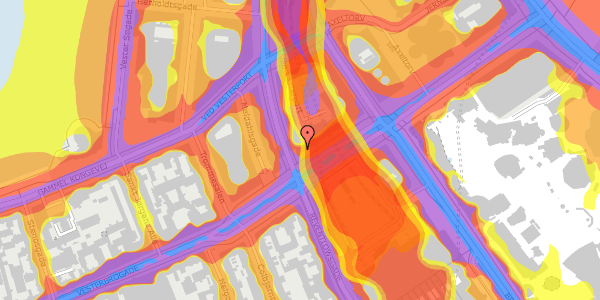 Trafikstøjkort på Vesterbrogade 6D, 1620 København V