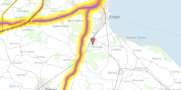 Trafikstøjkort på Skovledsvej 40, 4681 Herfølge