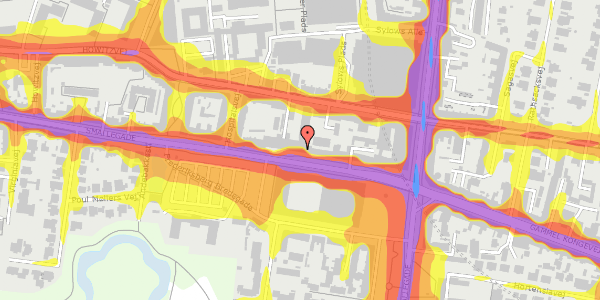 Trafikstøjkort på Smallegade 14, st. , 2000 Frederiksberg