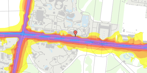 Trafikstøjkort på Roskildevej 34, 2000 Frederiksberg