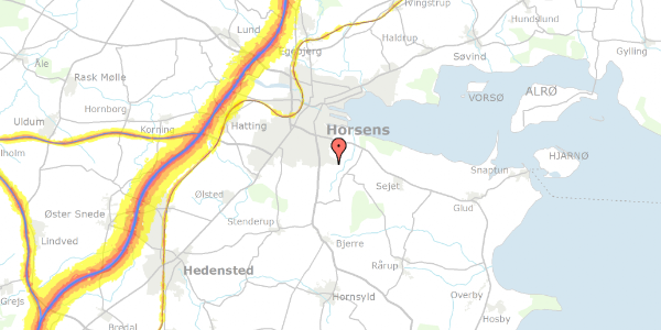 Trafikstøjkort på Tusindfryd 11, 8700 Horsens