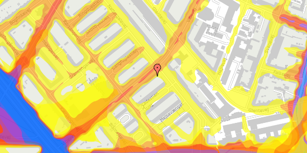 Trafikstøjkort på Vibevej 51, 2400 København NV