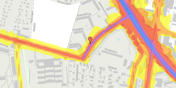 Trafikstøjkort på Majdalen 1, 8210 Aarhus V