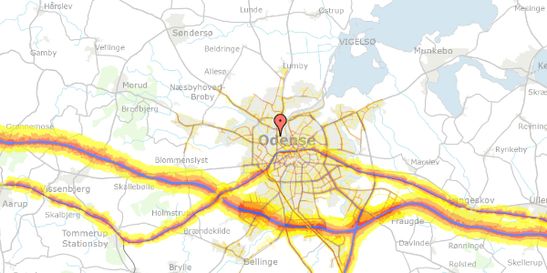 Trafikstøjkort på Næsbyvej 26, 5000 Odense C