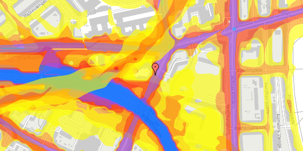 Trafikstøjkort på Nordre Fasanvej 215, st. , 2000 Frederiksberg