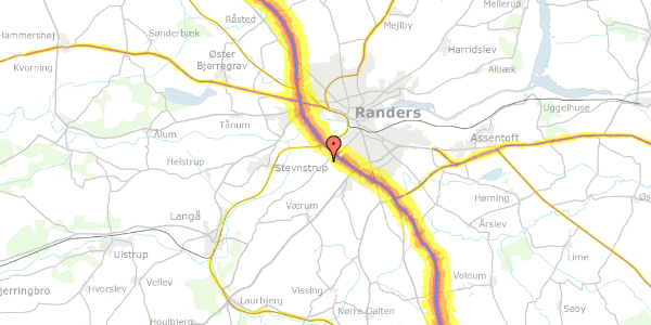 Trafikstøjkort på Kallehavevej 61, 8940 Randers SV