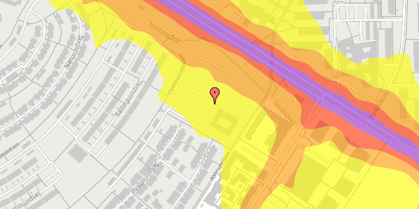 Trafikstøjkort på Tornhøjgård 67, 9220 Aalborg Øst