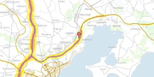 Trafikstøjkort på Lauritshøj 190, 8541 Skødstrup