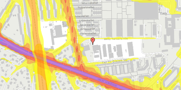 Trafikstøjkort på Skellet 25A, 2000 Frederiksberg