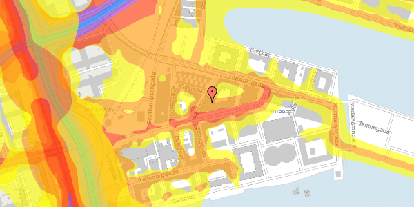 Trafikstøjkort på Sassnitzgade 2, 2. 15, 2150 Nordhavn