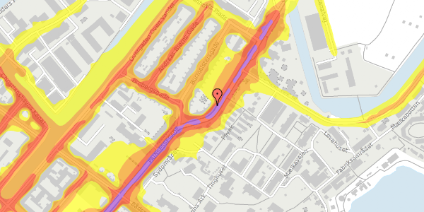 Trafikstøjkort på Prinsessegade 61, 6. , 1422 København K