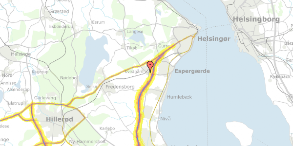 Trafikstøjkort på Lergravsvej 7D, 3490 Kvistgård