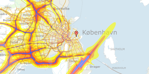 Trafikstøjkort på Kløvermarksvej 633, 2300 København S