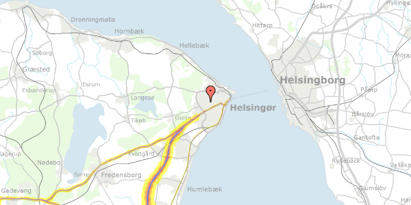 Trafikstøjkort på Willumsensvej 3, 3000 Helsingør