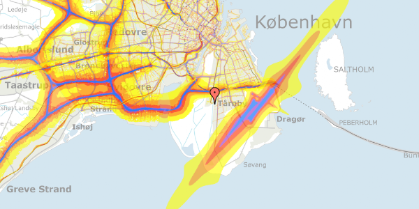 Trafikstøjkort på Robert Jacobsens Vej 81, st. tv, 2300 København S