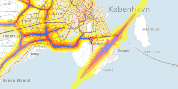 Trafikstøjkort på Robert Jacobsens Vej 87, st. tv, 2300 København S