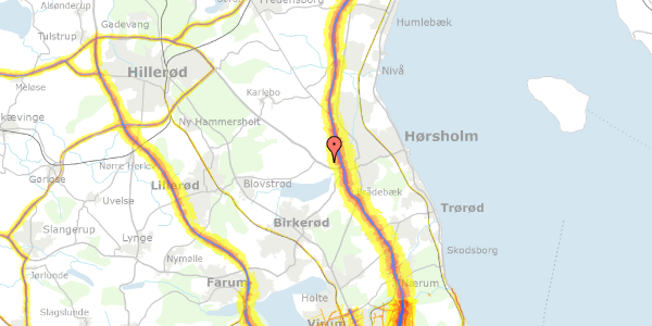 Trafikstøjkort på Grønnegade 30, 2970 Hørsholm