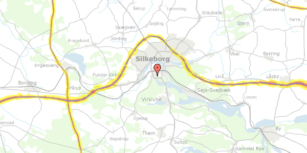 Trafikstøjkort på Solbakkevej 78, 8600 Silkeborg