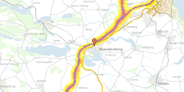 Trafikstøjkort på Kongefolden 42, 1. mf, 8660 Skanderborg