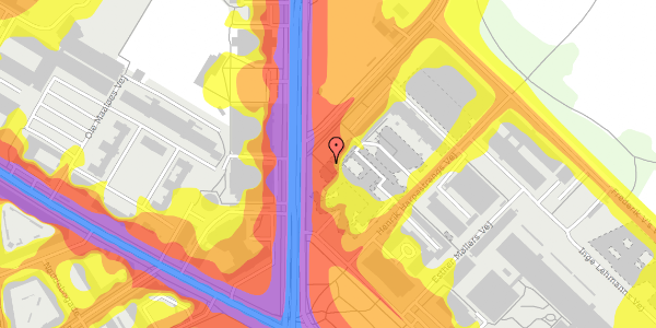 Trafikstøjkort på Edel Sauntes Allé 2A, 2100 København Ø