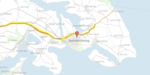 Trafikstøjkort på Søndervang 4, 6400 Sønderborg