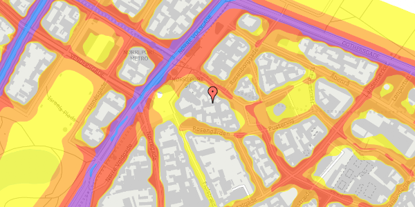 Trafikstøjkort på Frederiksborggade 5C, 4. , 1360 København K