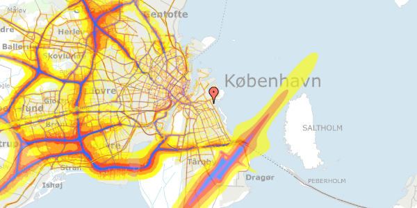 Trafikstøjkort på Lindgreens Allé 8D, 2. tv, 2300 København S