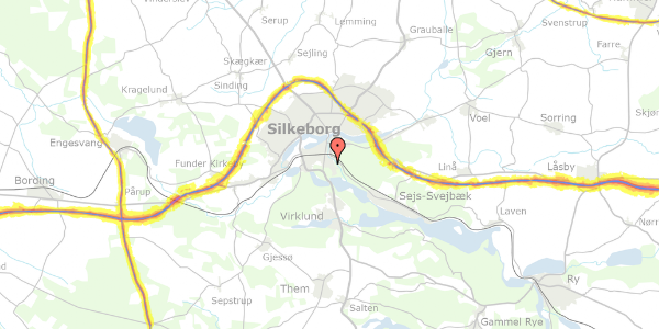 Trafikstøjkort på Sanatorievej 46, 4. 4, 8600 Silkeborg