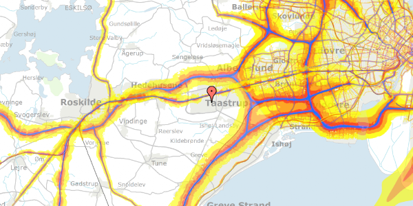 Trafikstøjkort på Skjeberg Alle 24, 2630 Taastrup