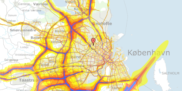 Trafikstøjkort på Gråspurvevej 15, 1. 3, 2400 København NV