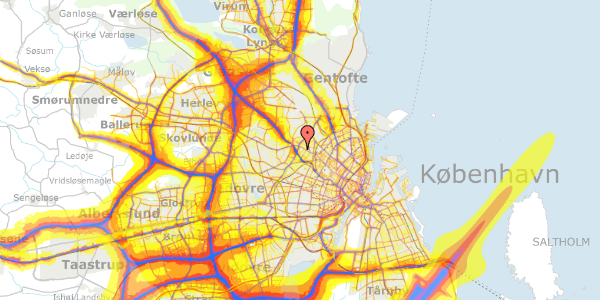 Trafikstøjkort på Gråspurvevej 29, st. , 2400 København NV