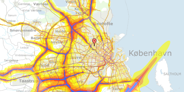 Trafikstøjkort på Gråspurvevej 37, 1. 3, 2400 København NV