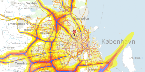 Trafikstøjkort på Gråspurvevej 39, st. , 2400 København NV